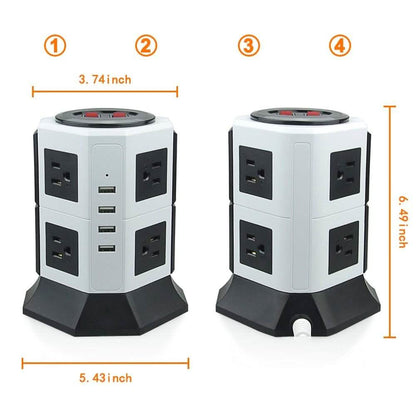 Safemore 8-Outlet Desktop Surge Protector with 4 USB Ports DailySale