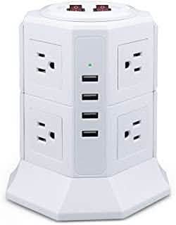 Safemore 8-Outlet Desktop Surge Protector with 4 USB Ports DailySale