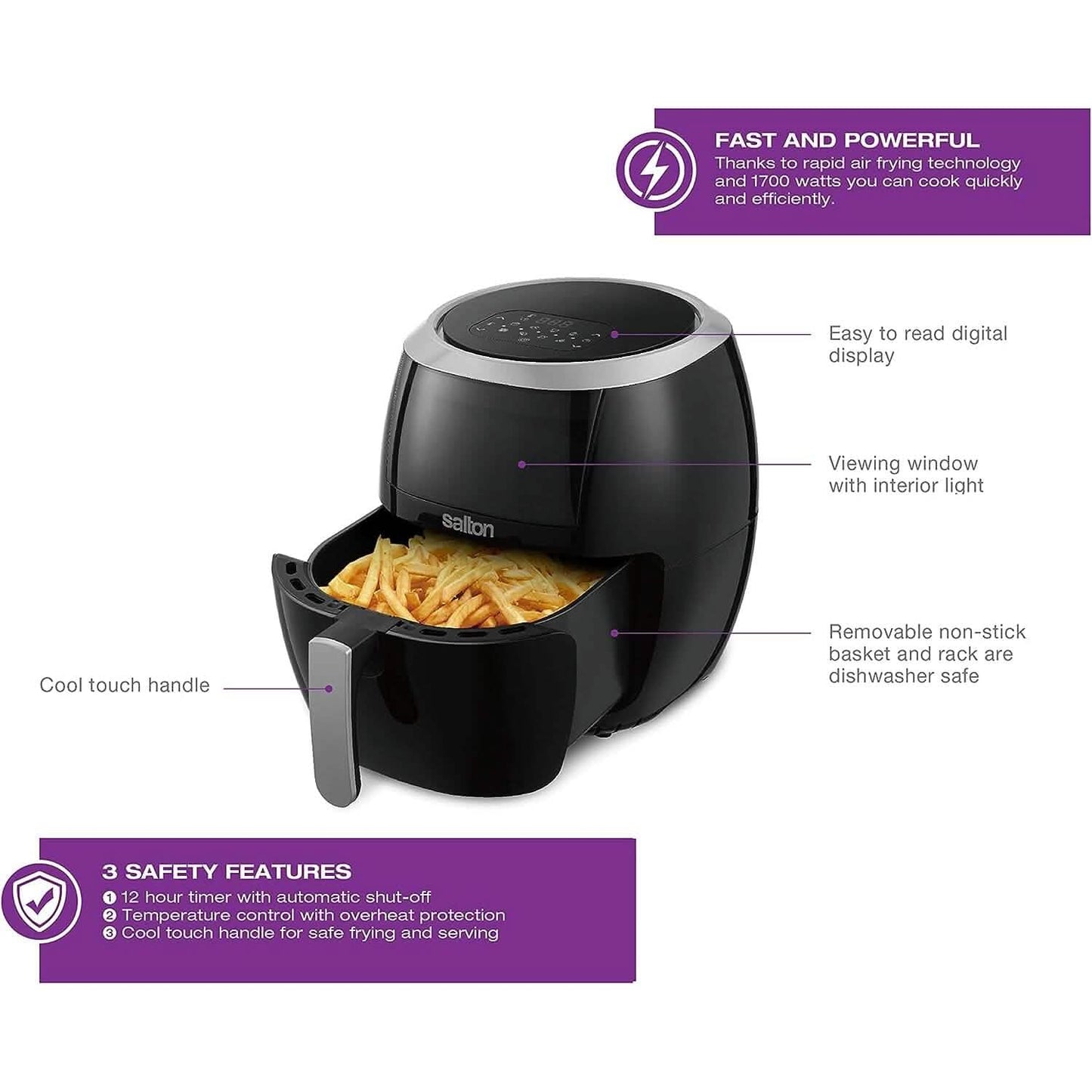 Salton Air Fryer XXL with Viewing Window - 8L DailySale