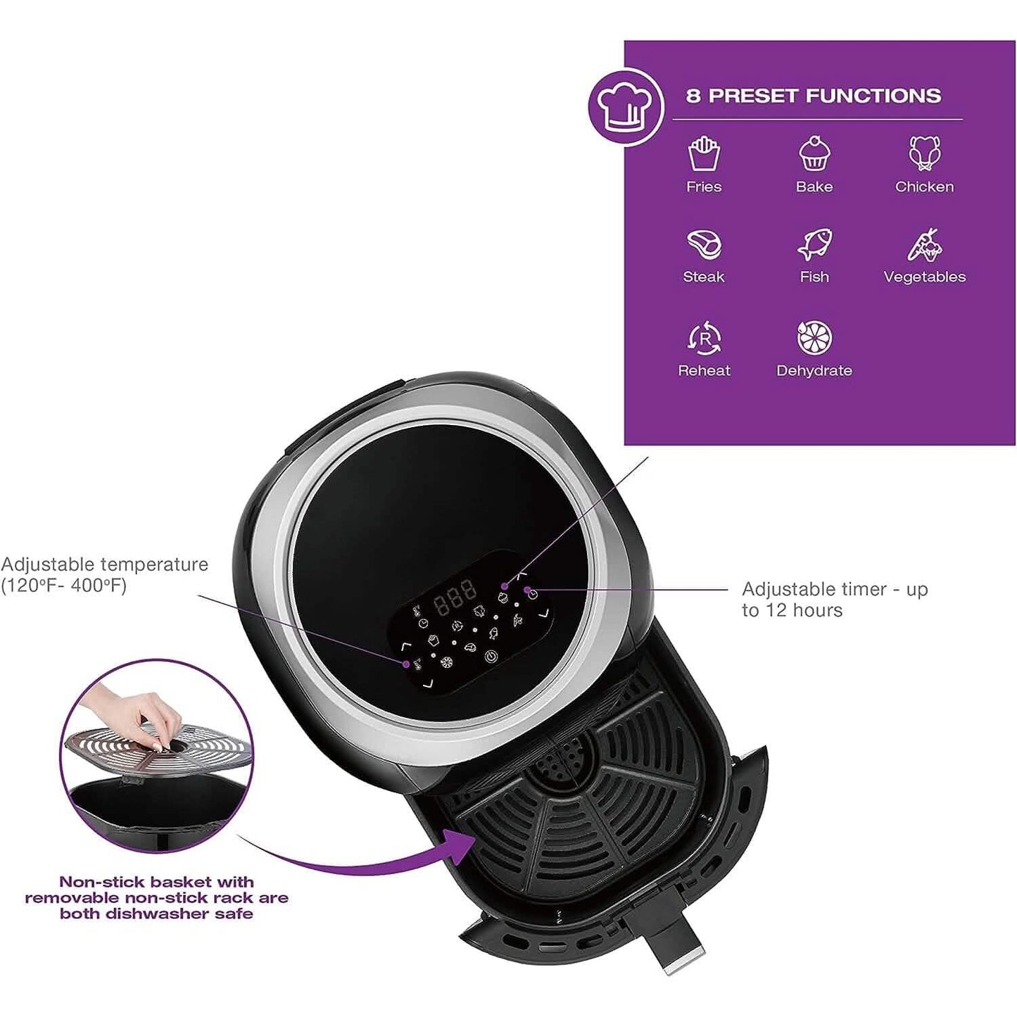 Salton Air Fryer XXL with Viewing Window - 8L DailySale