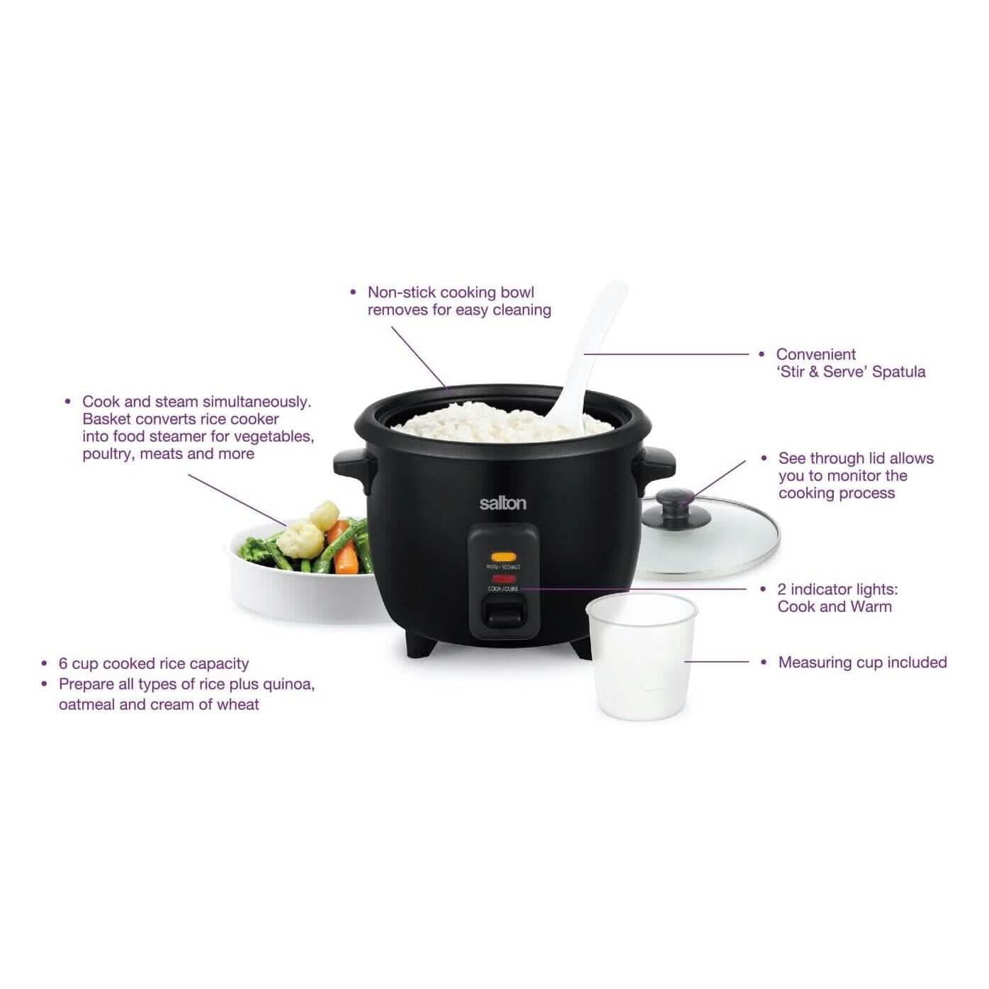 Salton Automatic 6-Cup Rice Cooker DailySale