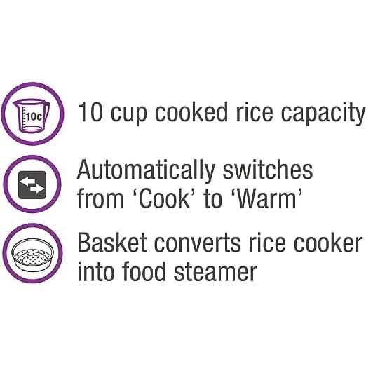 Salton Automatic Rice Cooker & Steamer - 10 Cup DailySale