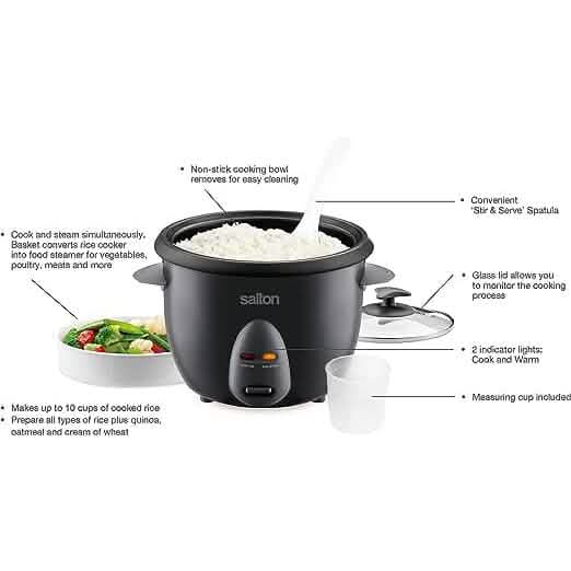 Salton Automatic Rice Cooker & Steamer - 10 Cup DailySale