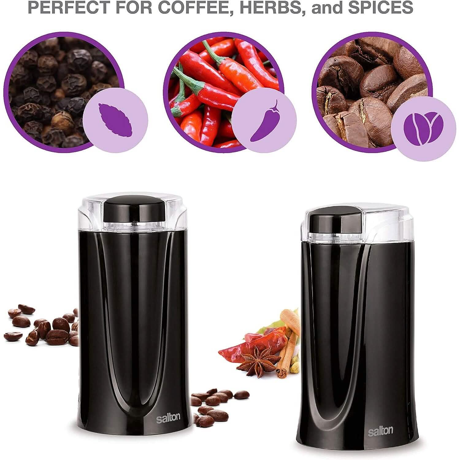 Salton Coffee, Spice & Herb Electric Grinder - Black DailySale