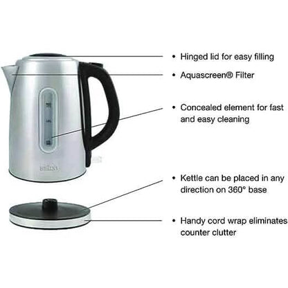 Salton Cordless Electric Stainless Steel Kettle DailySale