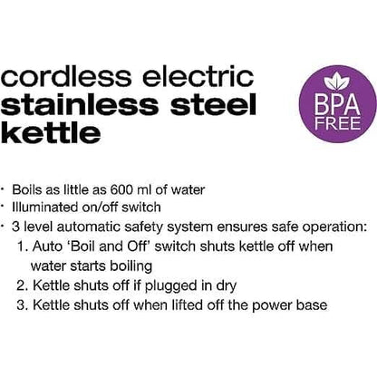 Salton Cordless Electric Stainless Steel Kettle DailySale