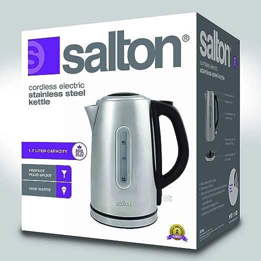 Salton Cordless Electric Stainless Steel Kettle DailySale
