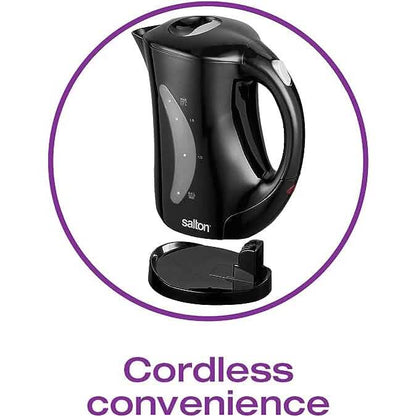 Salton Cordless Jug Kettle 1.7 Liter/Quart - Black DailySale