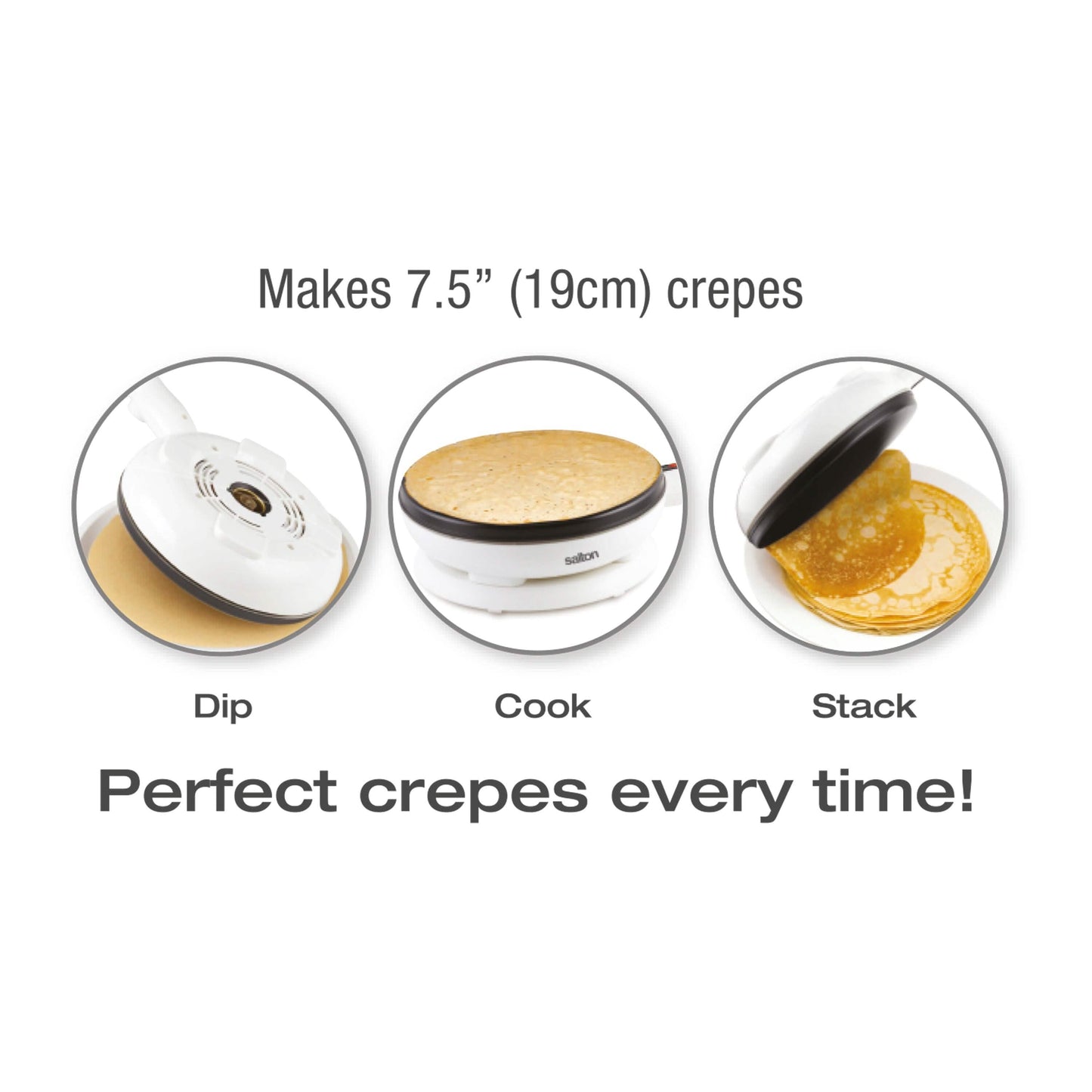 Salton Crepe Maker & Tortilla - Cordless - Non Stick - Batter Dish DailySale