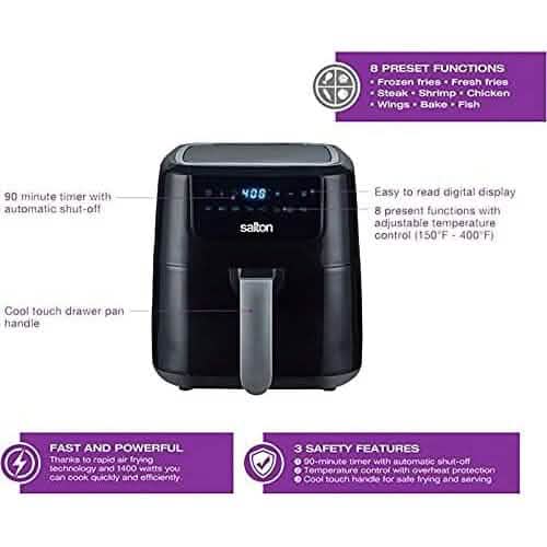 Salton Digital Air Fryer XL 5L DailySale