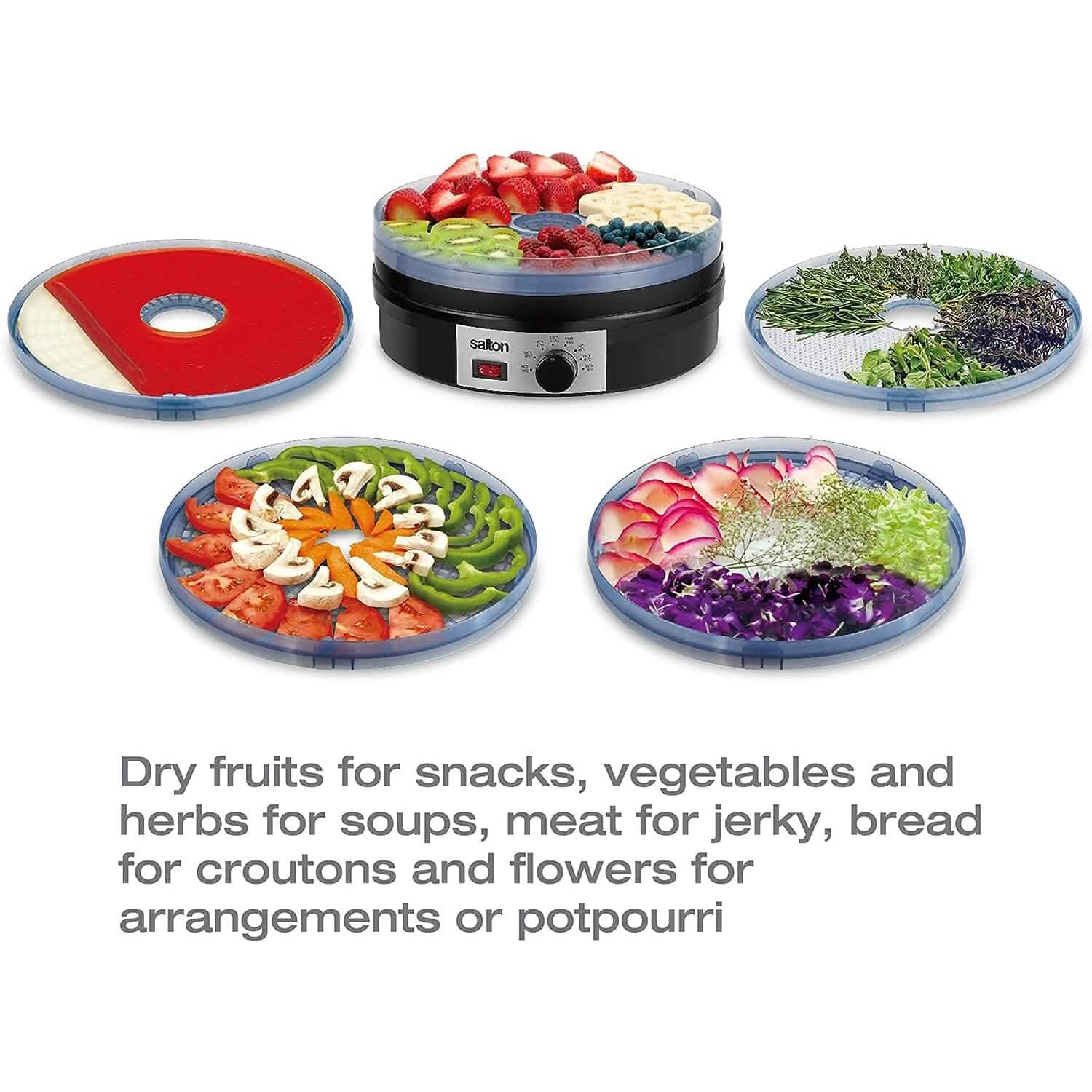 Salton Electric Food Dehydrator with Adjustable Temperature Control DailySale