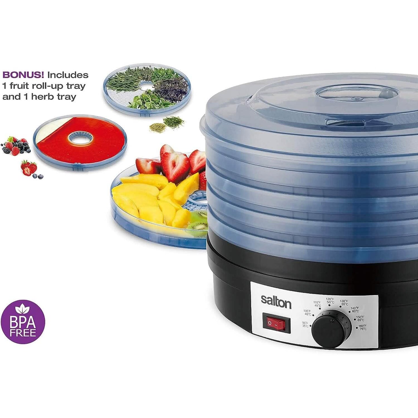 Salton Electric Food Dehydrator with Adjustable Temperature Control DailySale
