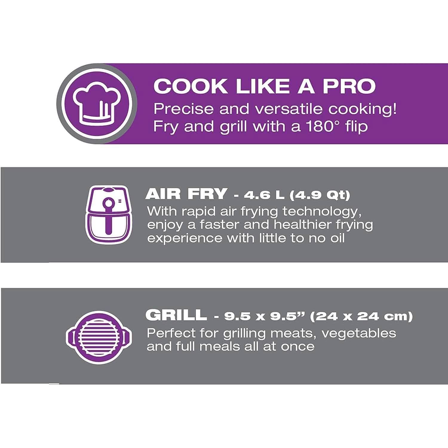 Salton Flip and Cook 3-in-1 Air Fryer, Grill & Dehydrator DailySale