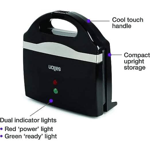 Salton Pocket Sandwich Maker - Black DailySale