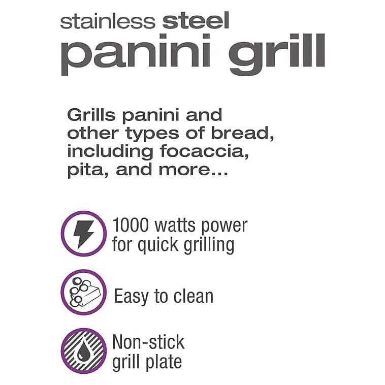 Salton Stainless Steel Panini Grill DailySale