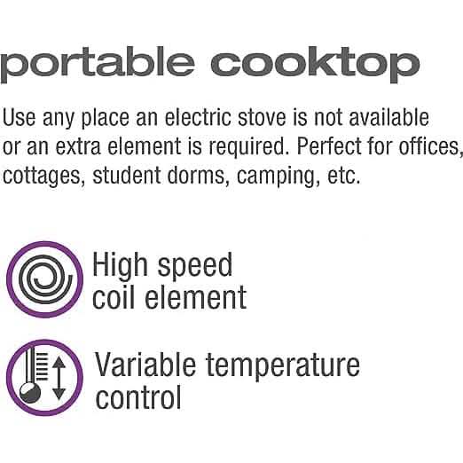 Salton Stainless Steel Portable Cooktop DailySale