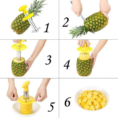 SameTech Easy Kitchen Tool Stainless Steel Fruit Pineapple Peeler Corer Slicer Cutter DailySale