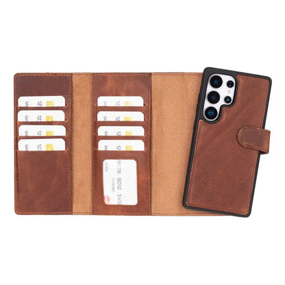Samsung Galaxy S25 Ultra Leather Wallet Case Detachable RFID – Santa Mizuri Leather