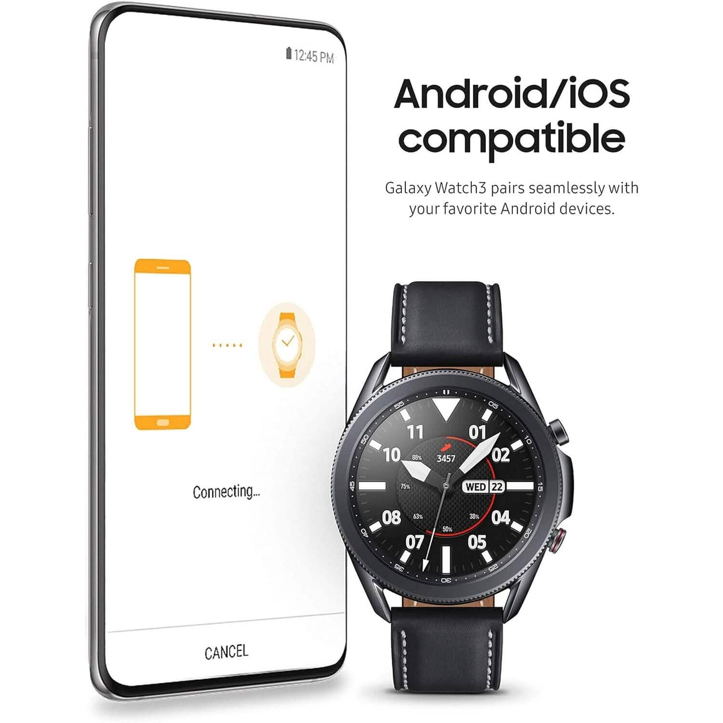 Samsung - Galaxy Watch3 Smartwatch 45mm Stainless LTE - Mystic Black DailySale