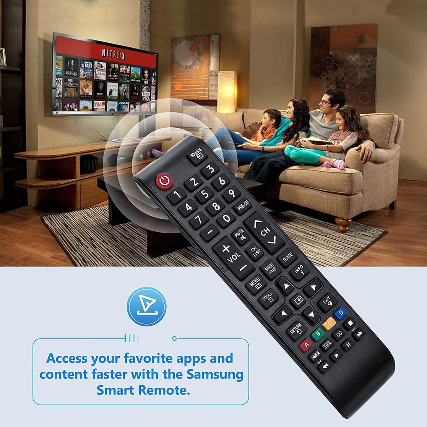 Samsung-TV-Remote for All Samsung LCD LED HDTV 3D Smart TVs Models DailySale