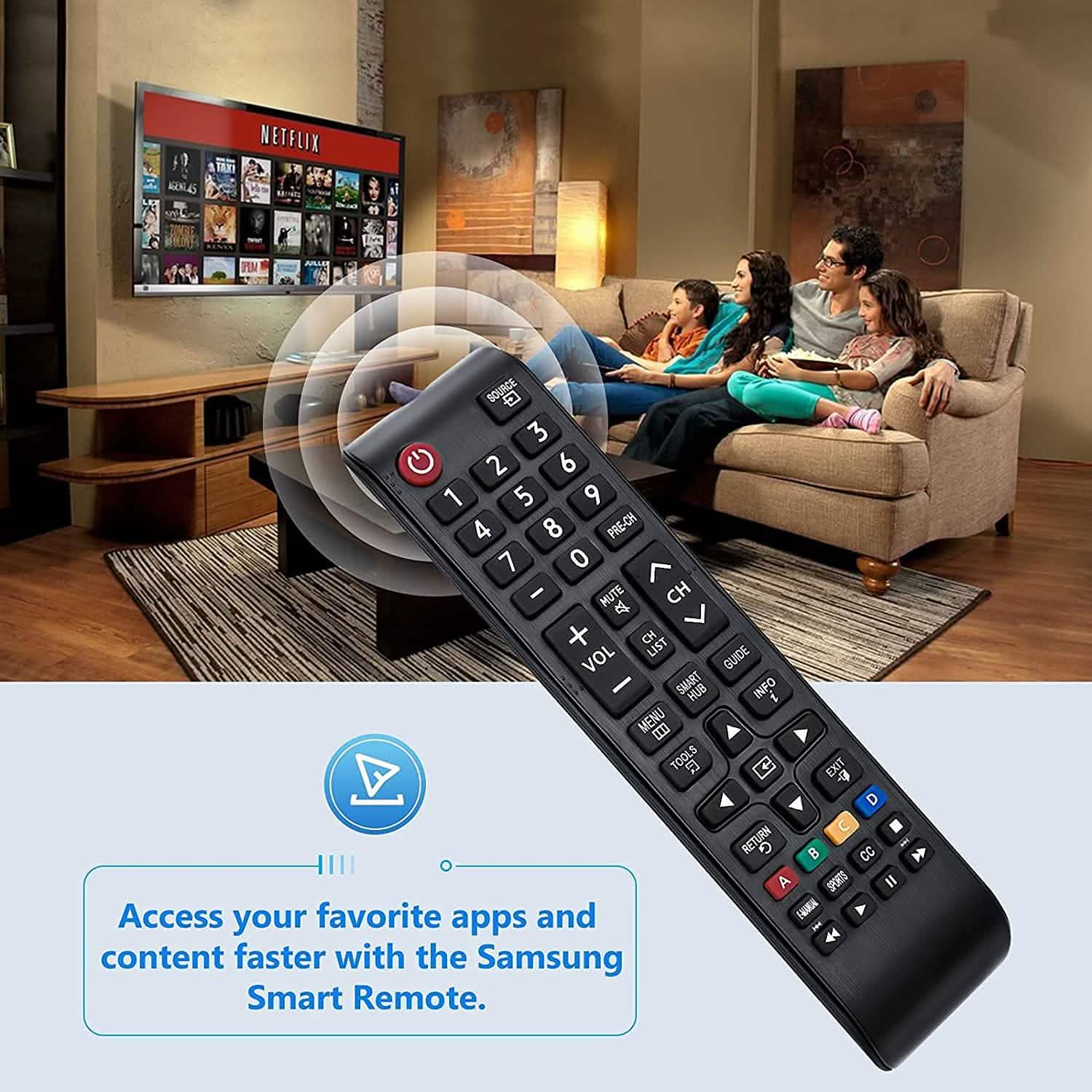 Samsung-TV-Remote for All Samsung LCD LED HDTV 3D Smart TVs Models DailySale