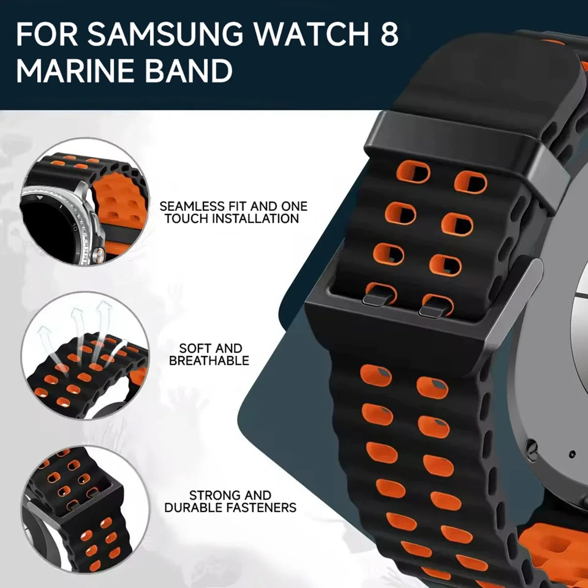 Samsung Galaxy 8 Galaxy 8 Classic Silicone Band - Waterproof BandsCo Straps