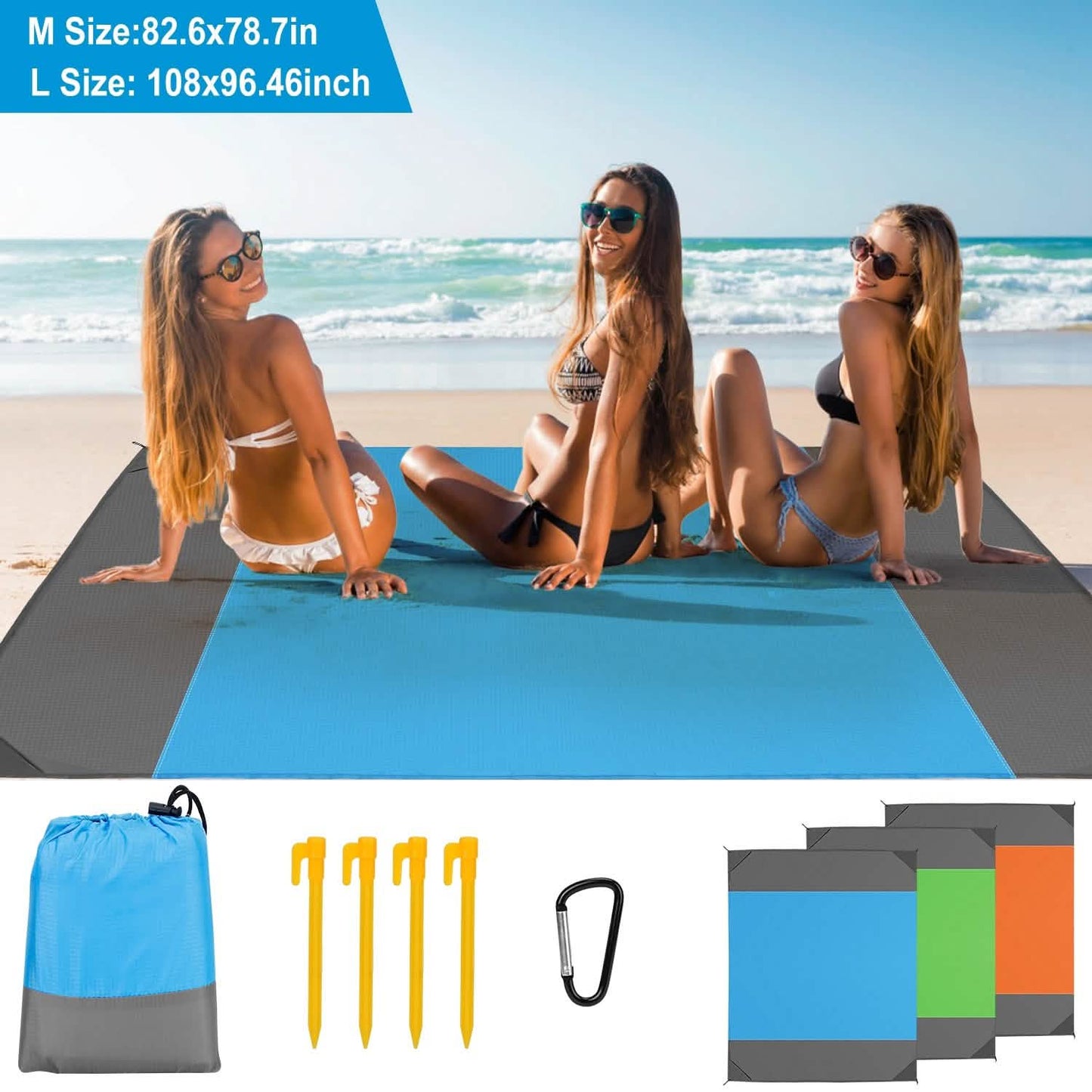 Sand Proof Picnic Blanket with 4 Anchors DailySale