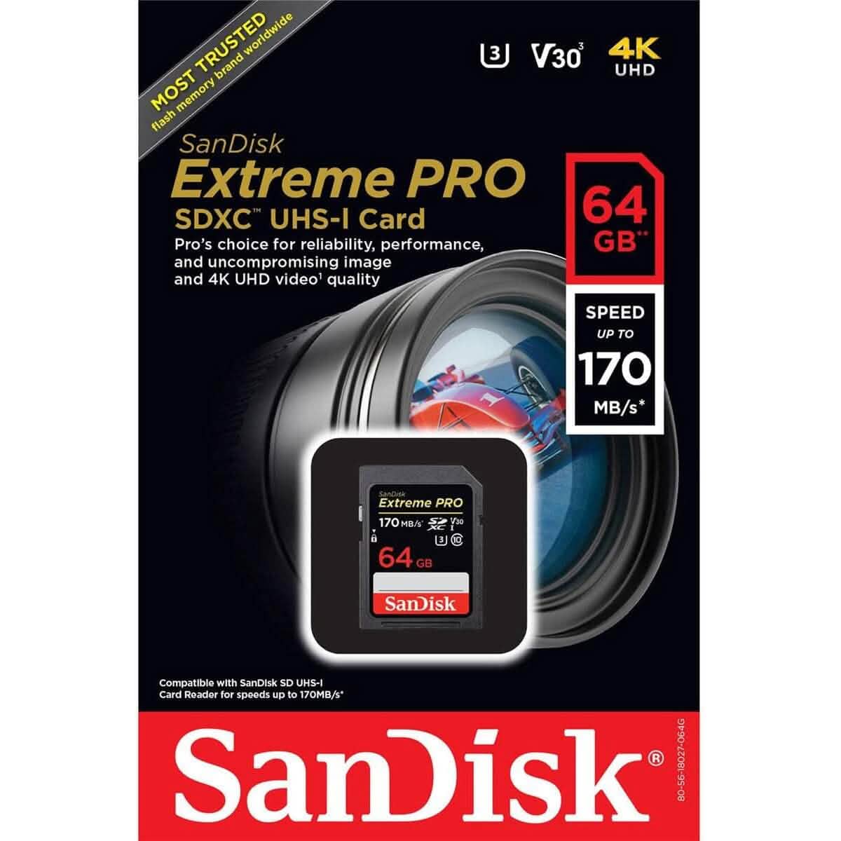 SanDisk 64GB Extreme PRO UHS-I SDXC Memory Card (Refurbished) DailySale