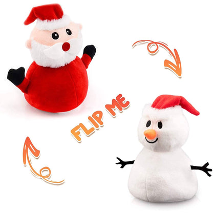 Santa Claus Plush Snowman Toy Double-Sided Christmas Santa Child Gift DailySale