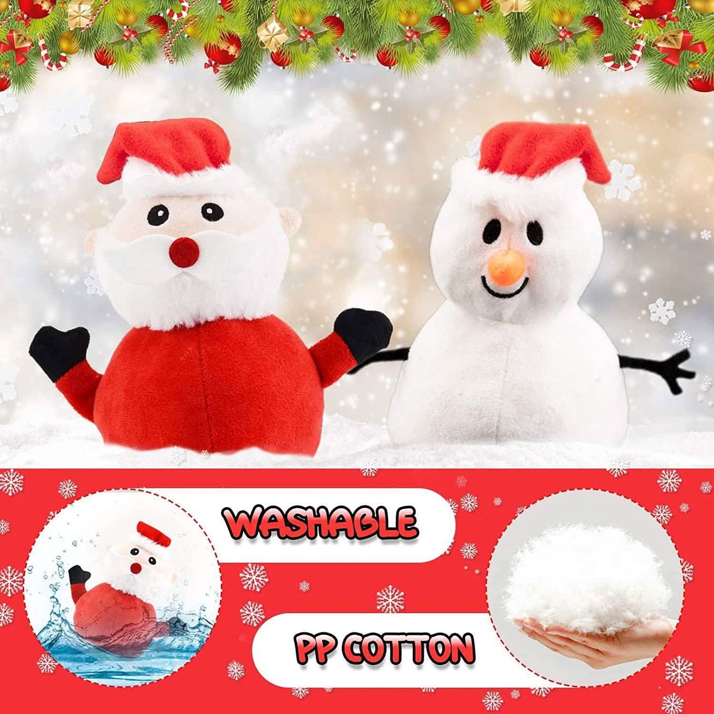 Santa Claus Plush Snowman Toy Double-Sided Christmas Santa Child Gift DailySale