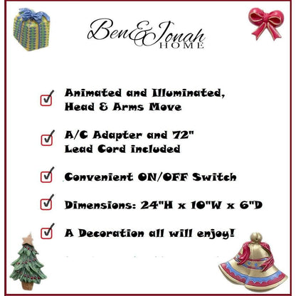 Santa's Workshop Collection 24" Animated Christmas Holiday Figurines DailySale