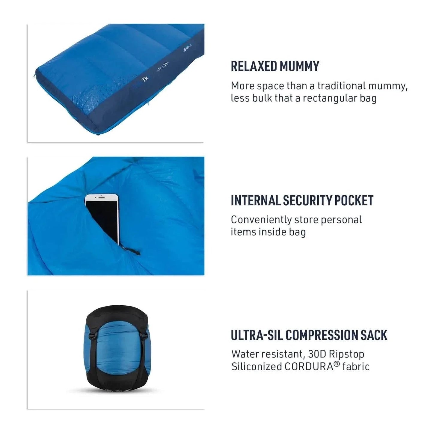 Sea to Summit Trek TKI 30 Degree Down Sleeping Bag TK1  - Reg DailySale