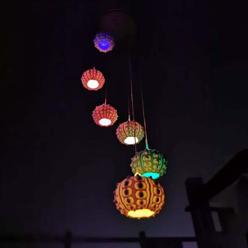 Sea Urchin Solar Light Wind Chime - LED Color Changing Decorative Hanging Lights DailySale