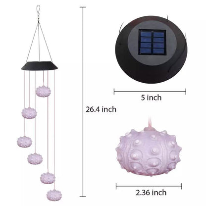 Sea Urchin Solar Light Wind Chime - LED Color Changing Decorative Hanging Lights DailySale
