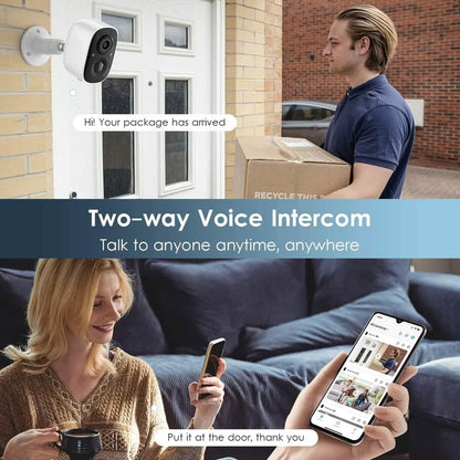 Security Camera Wireless Outdoor, 2-Way Talk Battery Powered Wi-Fi Camera  (Refurbished) DailySale