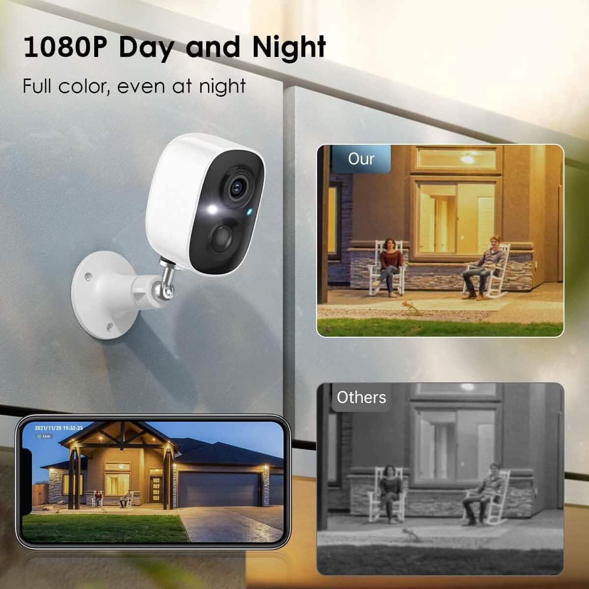 Security Camera Wireless Outdoor, 2-Way Talk Battery Powered Wi-Fi Camera  (Refurbished) DailySale