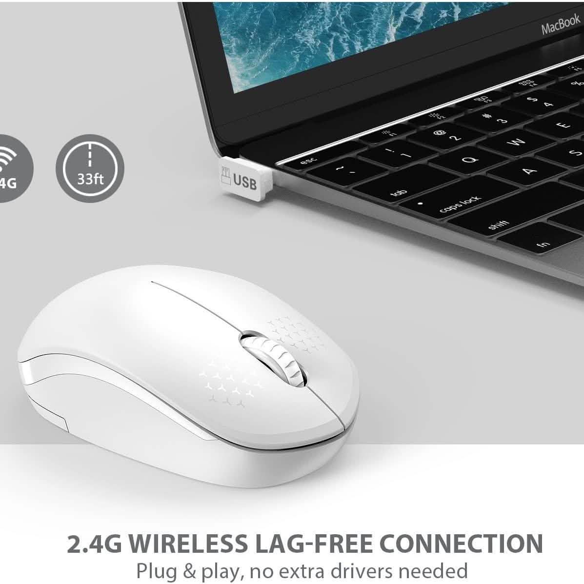 Seenda Wireless Mouse, 2.4G Noiseless Mouse with USB Receiver Portable DailySale