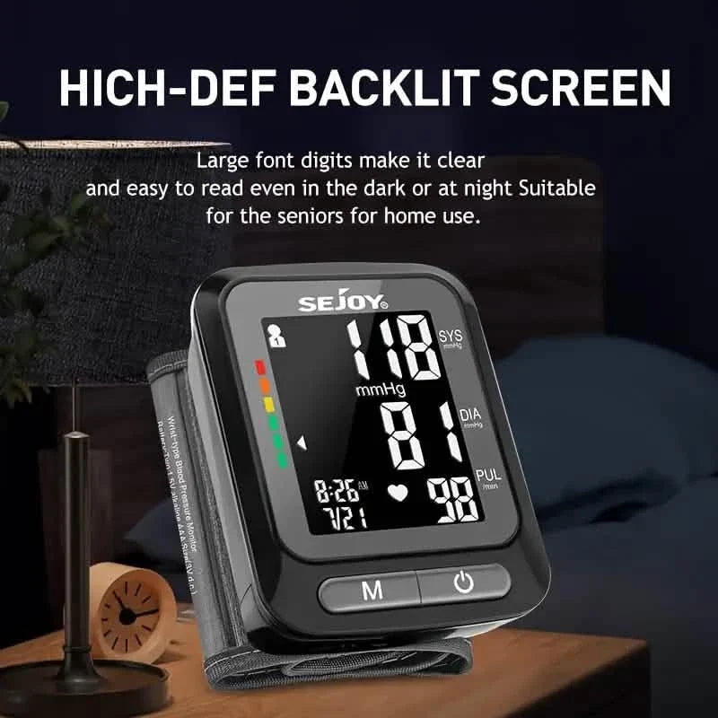 SEJOY Wrist Blood Pressure Monitor Automatic Digital Cuff Heart Rate BP Machine DailySale