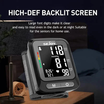 SEJOY Wrist Blood Pressure Monitor Automatic Digital Cuff Heart Rate BP Machine DailySale