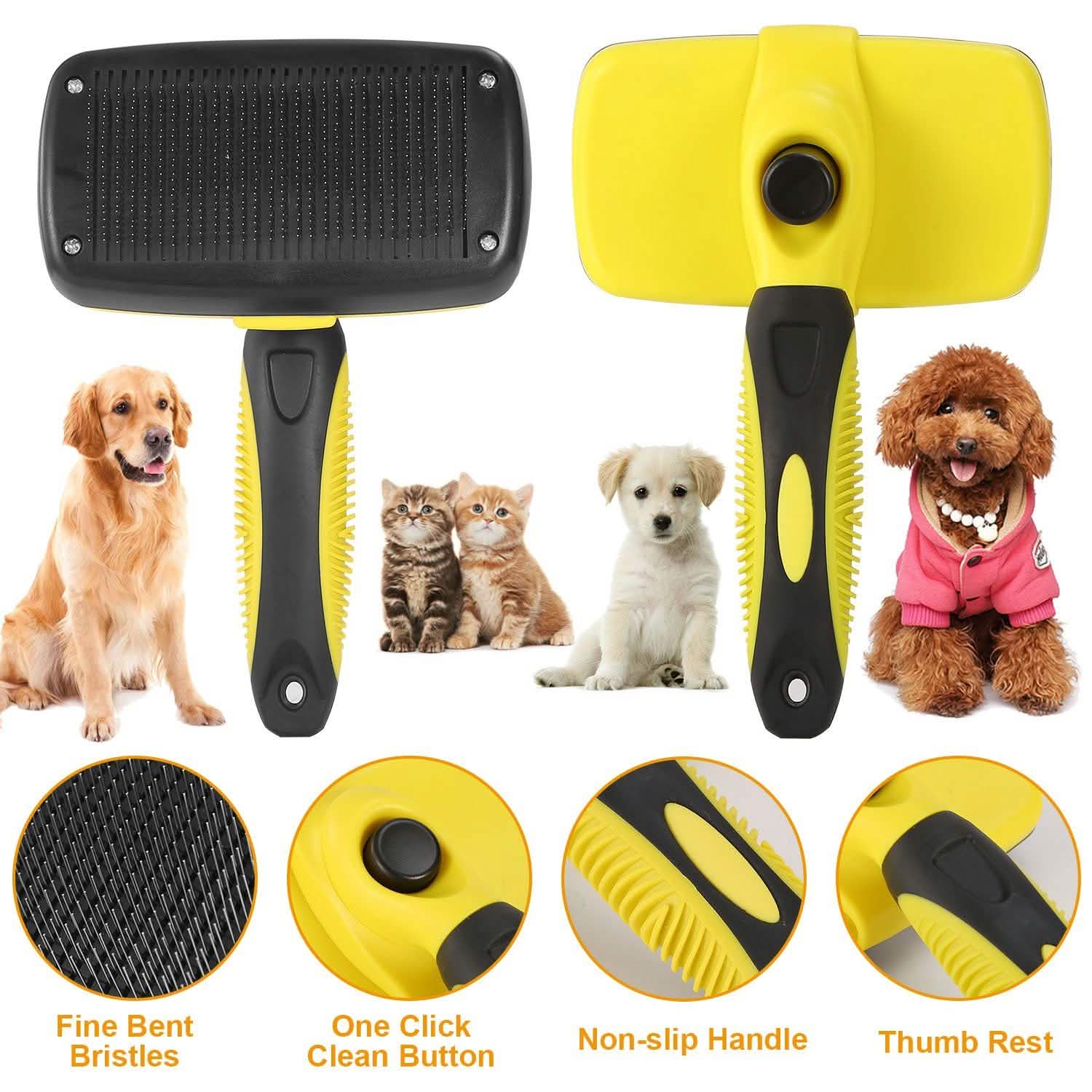 Self Cleaning Slicker Brush Pets DailySale