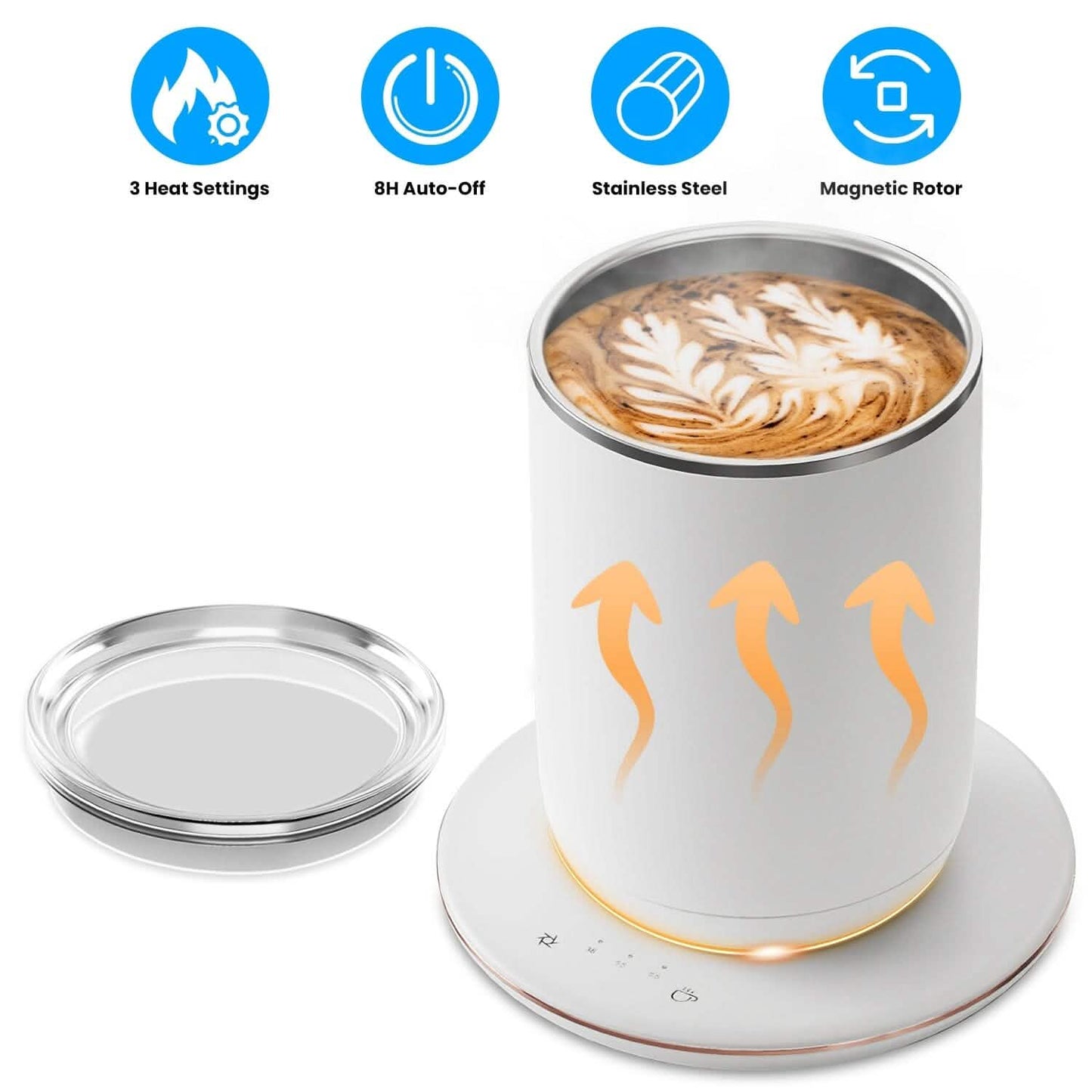 Self Stirring Coffee Mug with Lid Temperature Control 3 Heat Settings DailySale