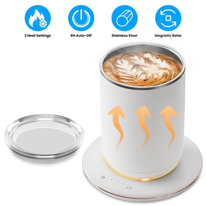 Self Stirring Coffee Mug with Lid Temperature Control 3 Heat Settings DailySale