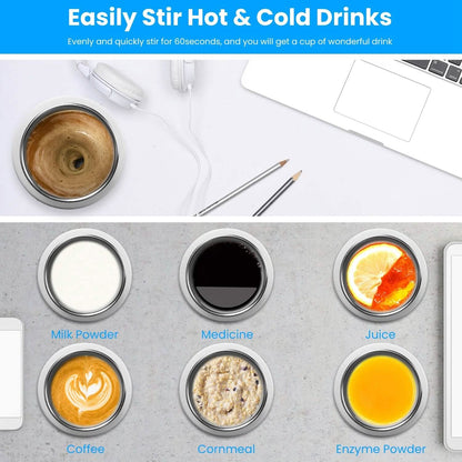 Self Stirring Coffee Mug with Lid Temperature Control 3 Heat Settings DailySale