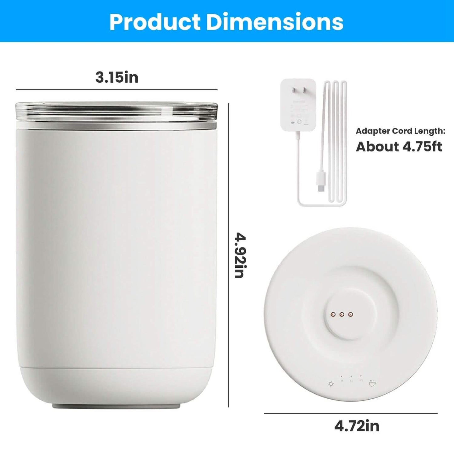 Self Stirring Coffee Mug with Lid Temperature Control 3 Heat Settings DailySale
