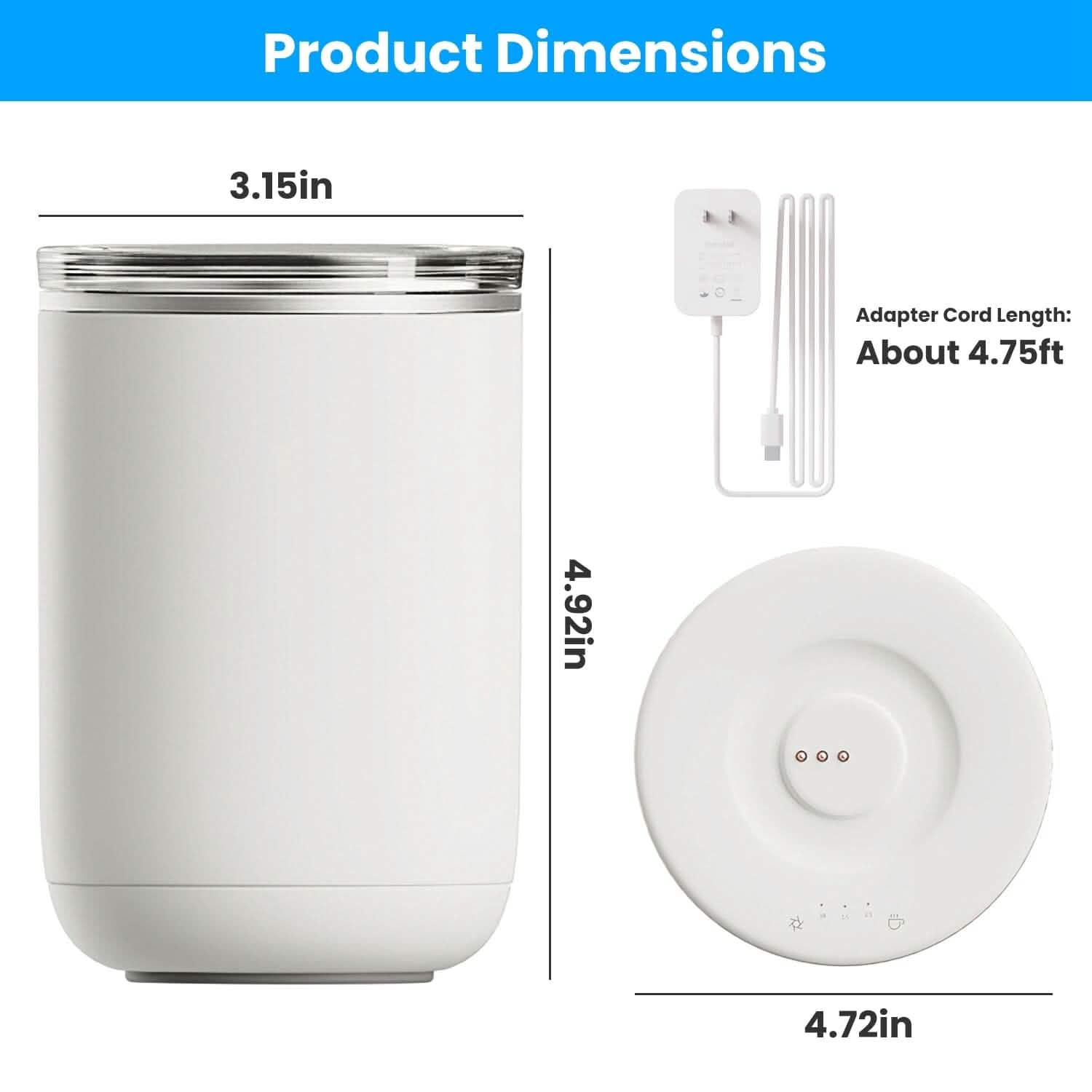 Self Stirring Coffee Mug with Lid Temperature Control 3 Heat Settings DailySale