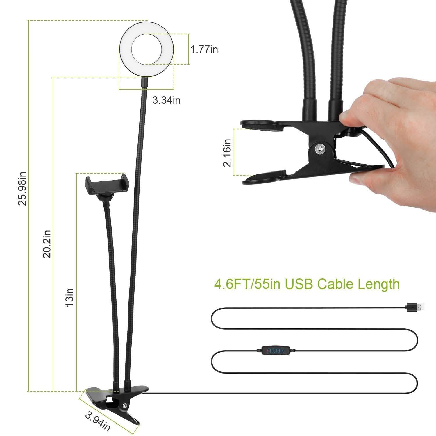 Selfie Ring with Phone Holder Clamp DailySale