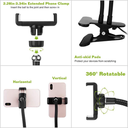 Selfie Ring with Phone Holder Clamp DailySale