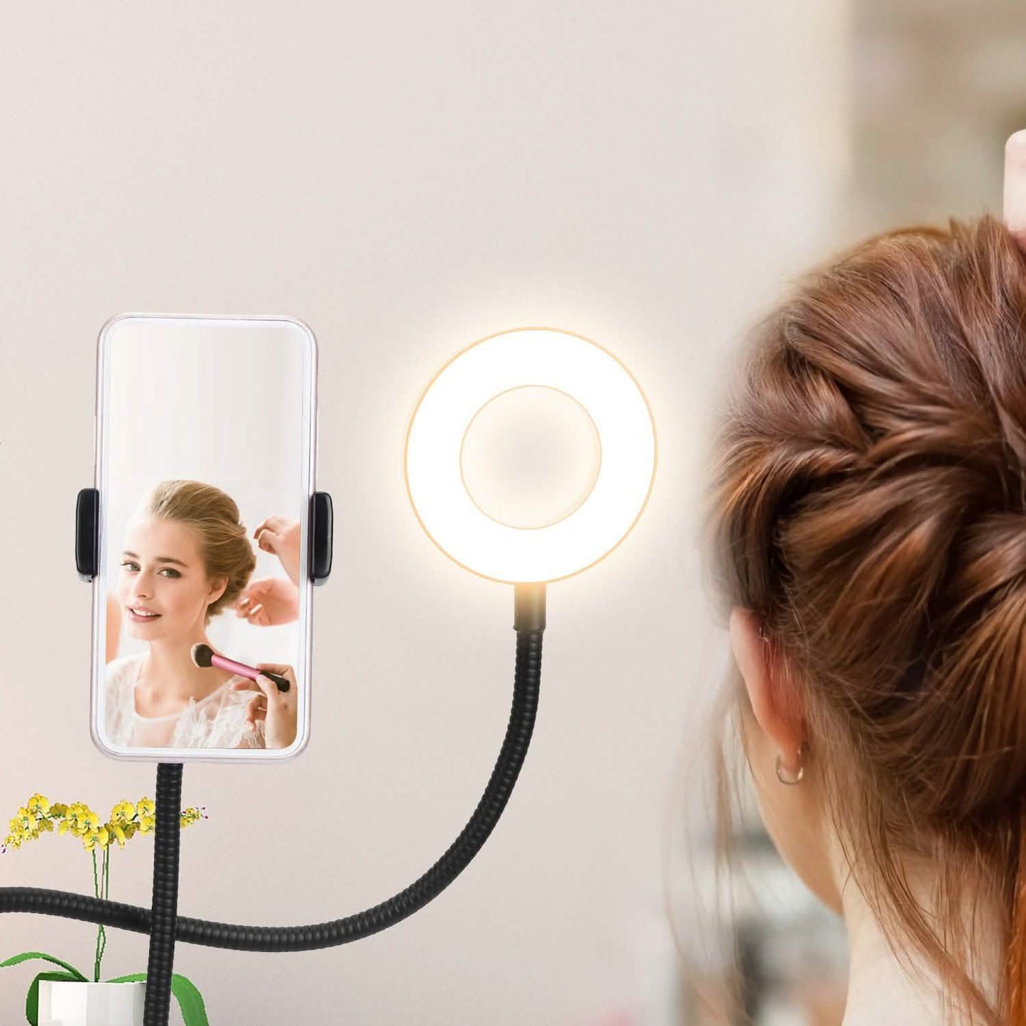 Selfie Ring with Phone Holder Clamp DailySale