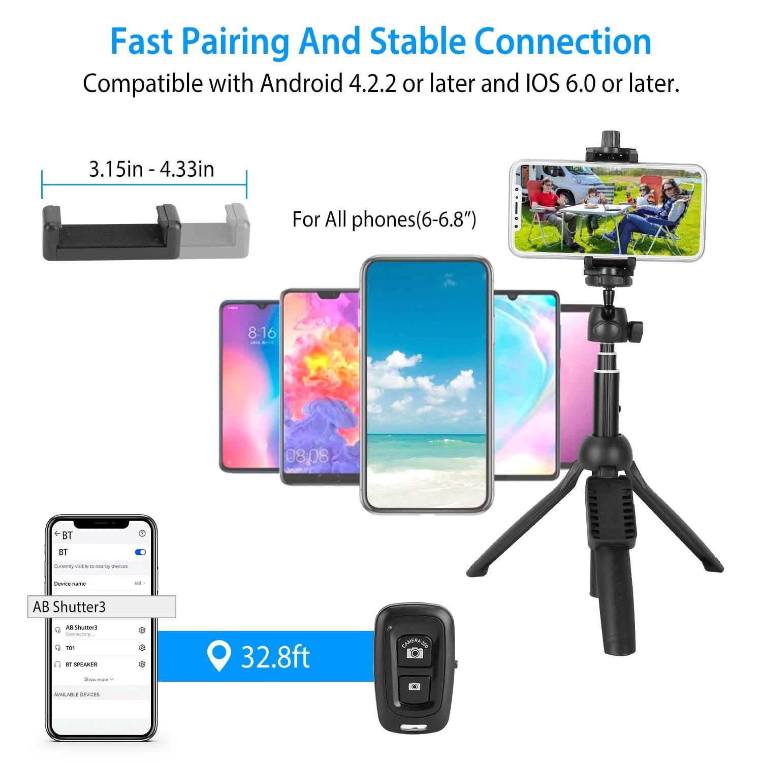Selfie Stick Tripod Wireless Desktop Phone Tripod Stand DailySale