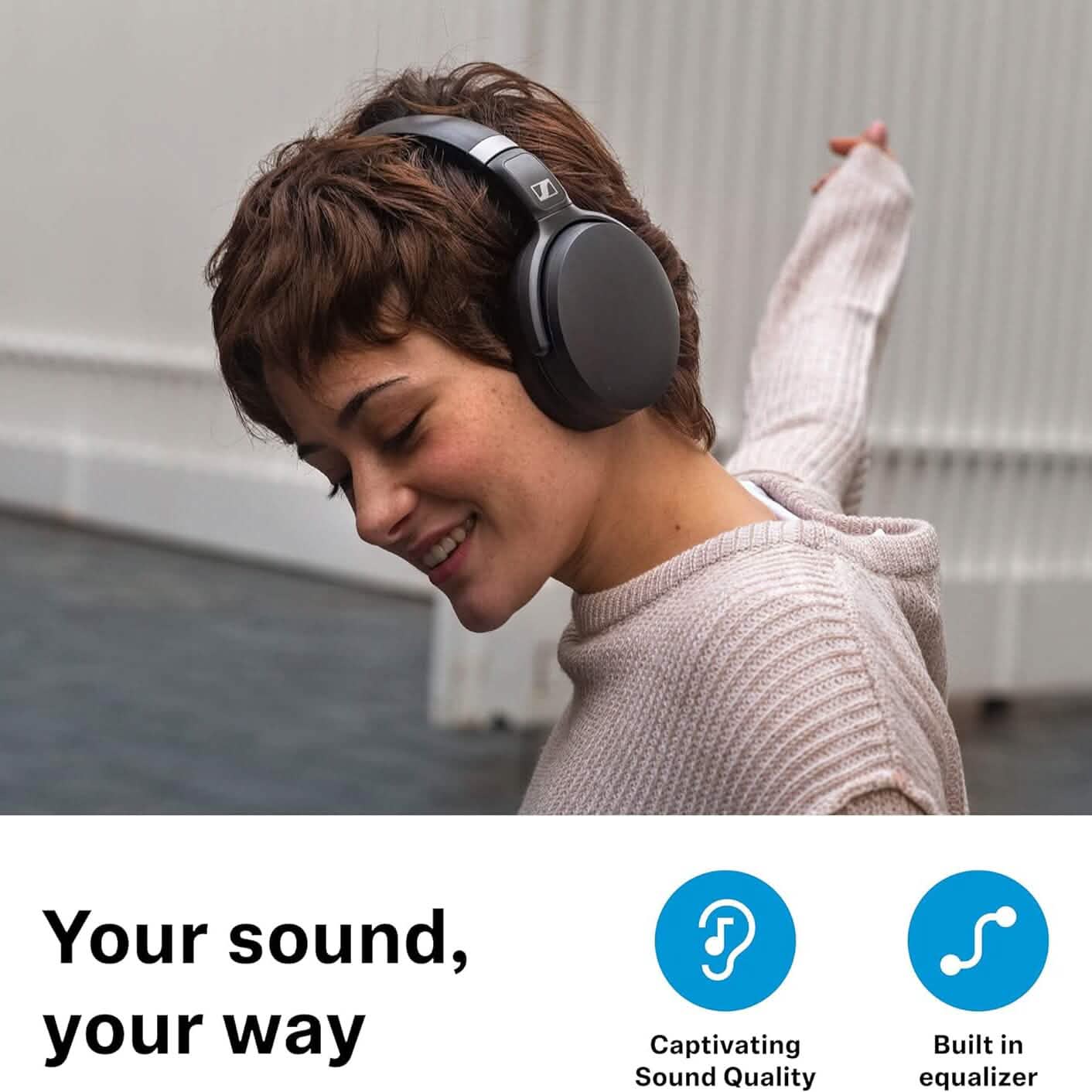Sennheiser Consumer Audio HD 450BT Bluetooth 5.0 Wireless Headphone with Active Noise Cancellation  (Refurbished) DailySale